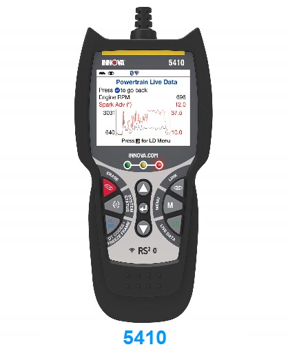 Innova 5410 OBD2 Scanner showing live data on screen