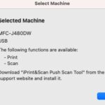 Error message prompting download of Brother Push Scan Tool