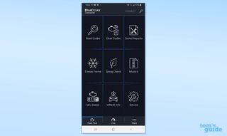 BlueDriver Pro Scan Tool app main menu with various diagnostic options