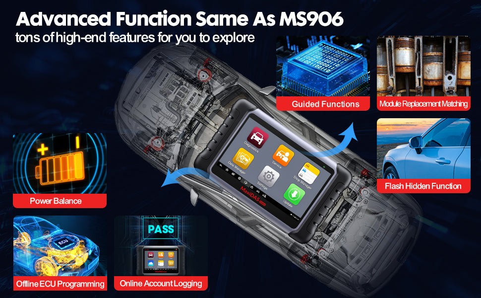 Autel MaxiDAS DS808K advanced functions same as MS906 diagnostic scanner