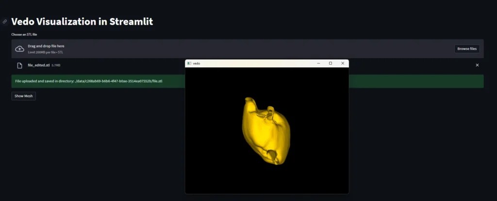 Interactive 3D visualization using Streamlit and vedo for medical imaging, robotics, and CAD applications.