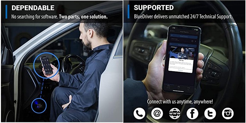 BlueDriver Bluetooth Professional OBDII Scan Tool in hand