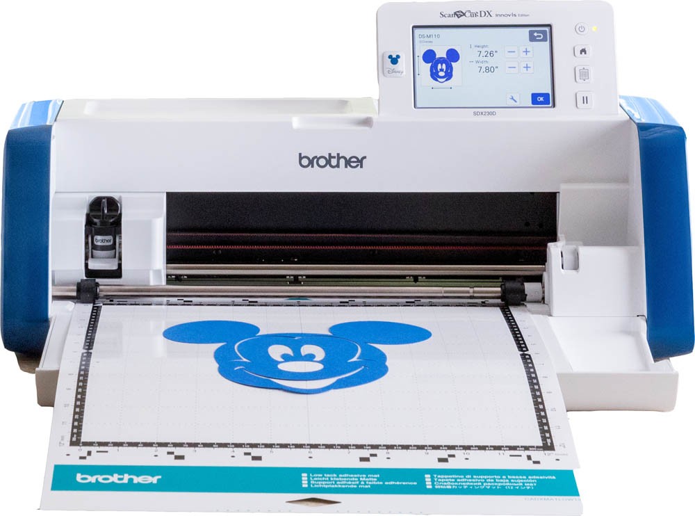 Brother ScanNCut DX Innov-is SDX230D Disney Edition cutting machine, showcasing its sleek design and user-friendly interface.