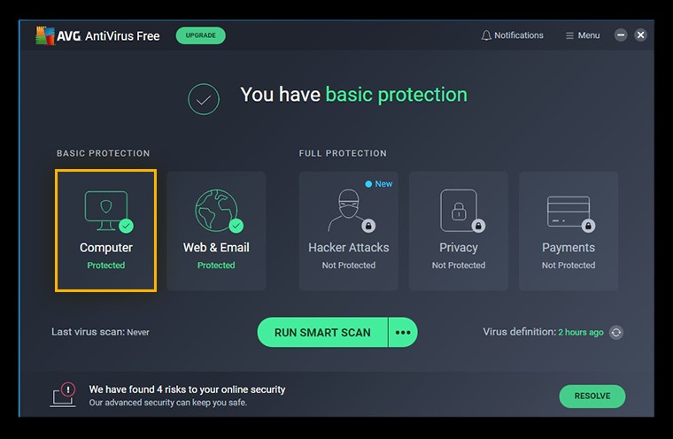 Opening AVG Antivirus Free Computer Protection