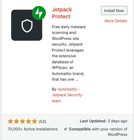 Jetpack Protect Plugin Interface