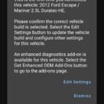 iOS screen showing a New Vehicle Connected message. The Get Enhanced OEM Add-Ons option is highlighted.