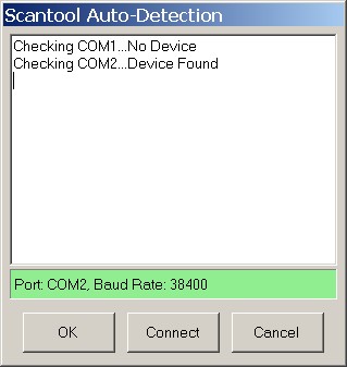 Automatic scan tool detection in OBDwiz