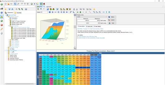 EFILive V8 Scan-Link feature visually connecting scan tool data to tune tool calibration maps