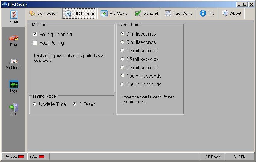 PID Monitor setup in OBDwiz for performance tuning