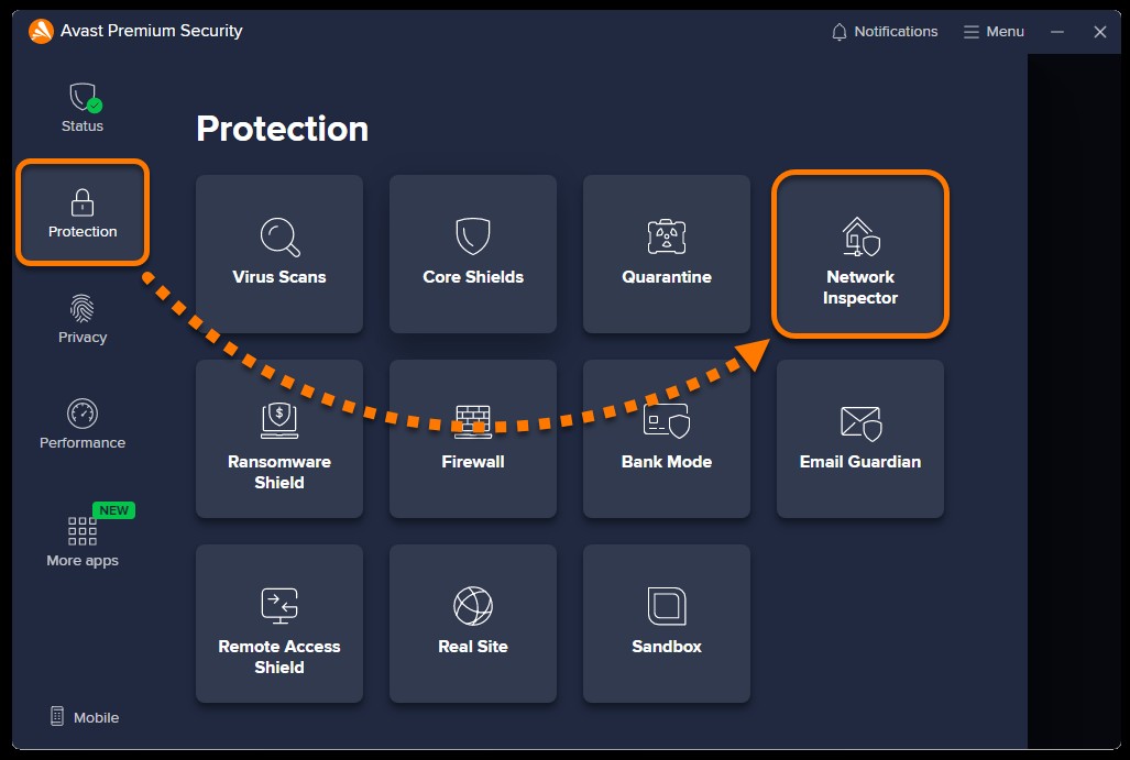 Open Avast Antivirus from your desktop or system tray